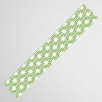 Mid Century Modern Atomic Stars Retro Starburst Pattern in Light Sage Green and Cream Table Runner Gallery Image 3