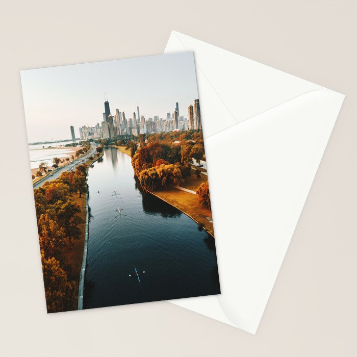 chicago aerial view Stationery Card Gallery Image 2