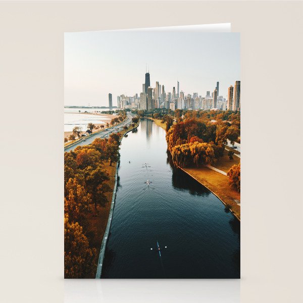 chicago aerial view Stationery Card Gallery Image 2