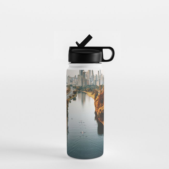 chicago aerial view Water Bottle