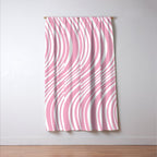 Wavy Stripes XXXI - Pastel Pink  Window Curtain Gallery Image 3