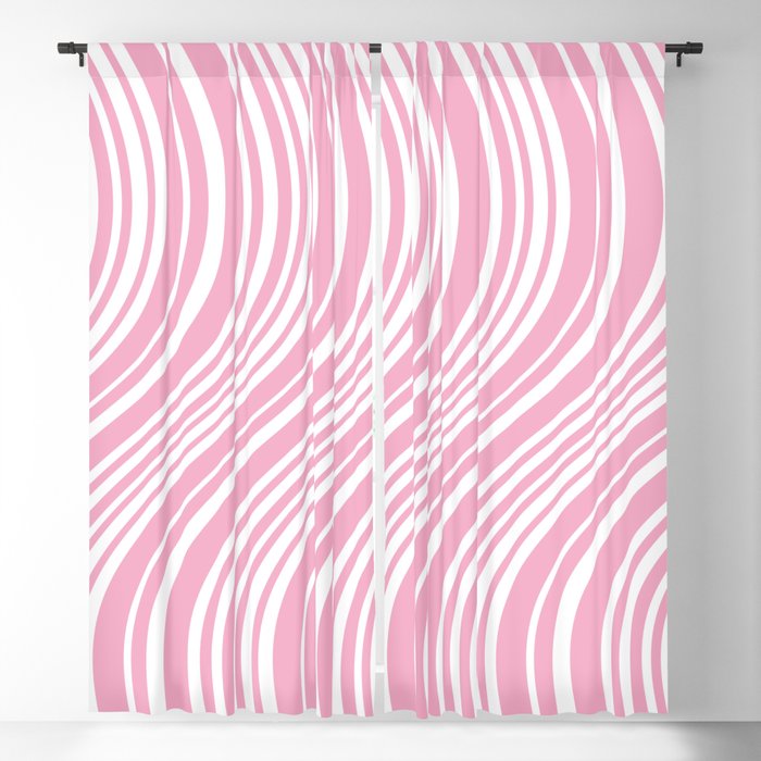 Wavy Stripes XXXI - Pastel Pink  Window Curtain Gallery Image 5