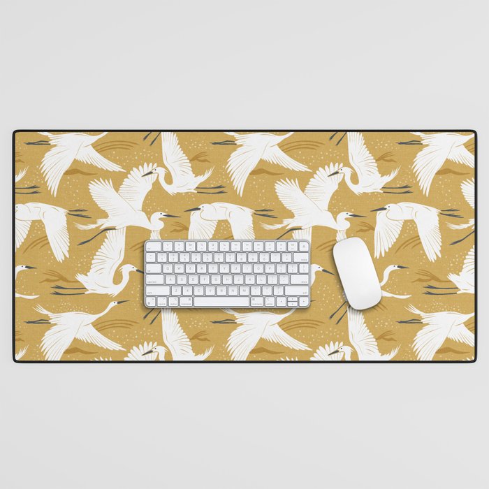 Soaring Wings - Goldenrod Yellow Desk Mat Gallery Image 1
