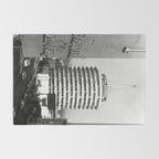 Capital Records Building, Los Angeles, California black and white photograph / black and white photography Rug Gallery Image 2