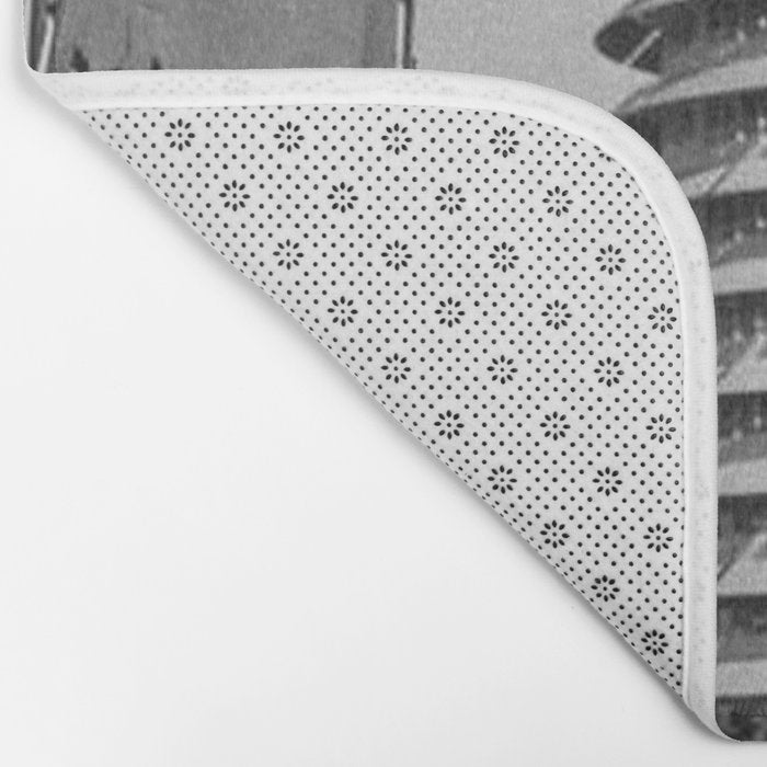 Capital Records Building, Los Angeles, California black and white photograph / black and white photography Bath Mat Gallery Image 2