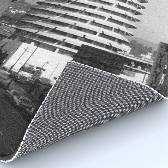 Capital Records Building, Los Angeles, California black and white photograph / black and white photography Rug Gallery Image 4