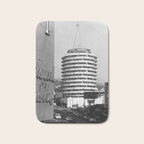Capital Records Building, Los Angeles, California black and white photograph / black and white photography Bath Mat Gallery Image 1