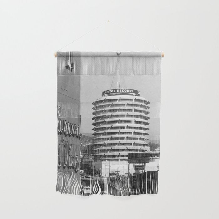 Capital Records Building, Los Angeles, California black and white photograph / black and white photography Wall Hanging Gallery Image 1