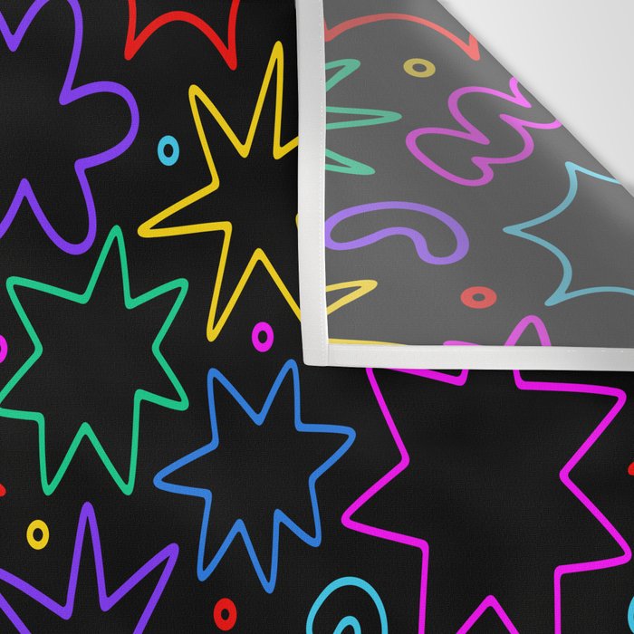 Colorful fun star doodle pattern Wall Tapestry Gallery Image 3