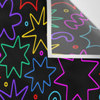 Colorful fun star doodle pattern Wall Tapestry Gallery Image 3