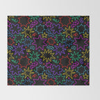 Colorful fun star doodle pattern Throw Blanket Gallery Image 2