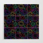 Colorful fun star doodle pattern Wood Wall Art Gallery Image 1