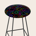 Colorful fun star doodle pattern Stool Gallery Image 2