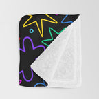 Colorful fun star doodle pattern Throw Blanket Gallery Image 3