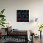 Colorful fun star doodle pattern Wood Wall Art Gallery Image 2