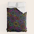 Colorful fun star doodle pattern Comforter Gallery Image 6