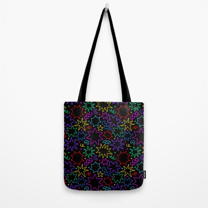Colorful fun star doodle pattern Tote Bag Gallery Image 2