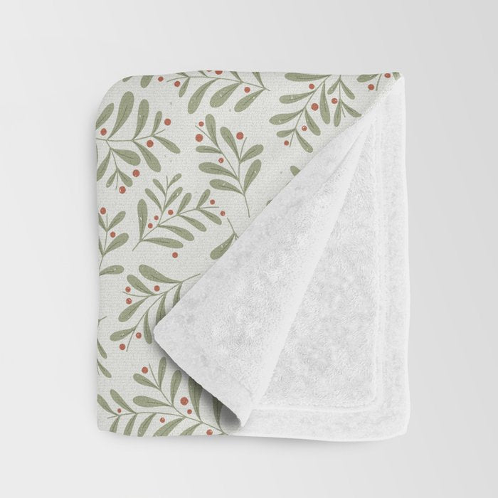 Modern Mistletoe Throw Blanket Gallery Image 3