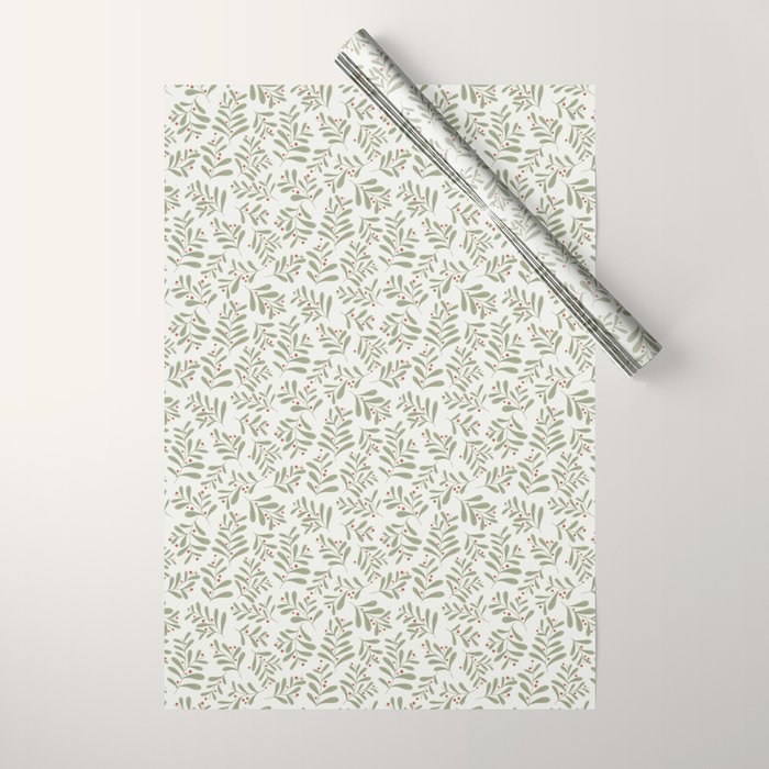 Modern Mistletoe Wrapping Paper Gallery Image 1