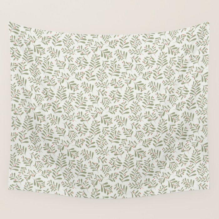 Modern Mistletoe Wall Tapestry Gallery Image 1