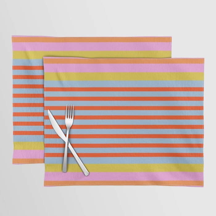Bold Color Stripes Play Summer Bright Pattern 1 Placemat Gallery Image 1