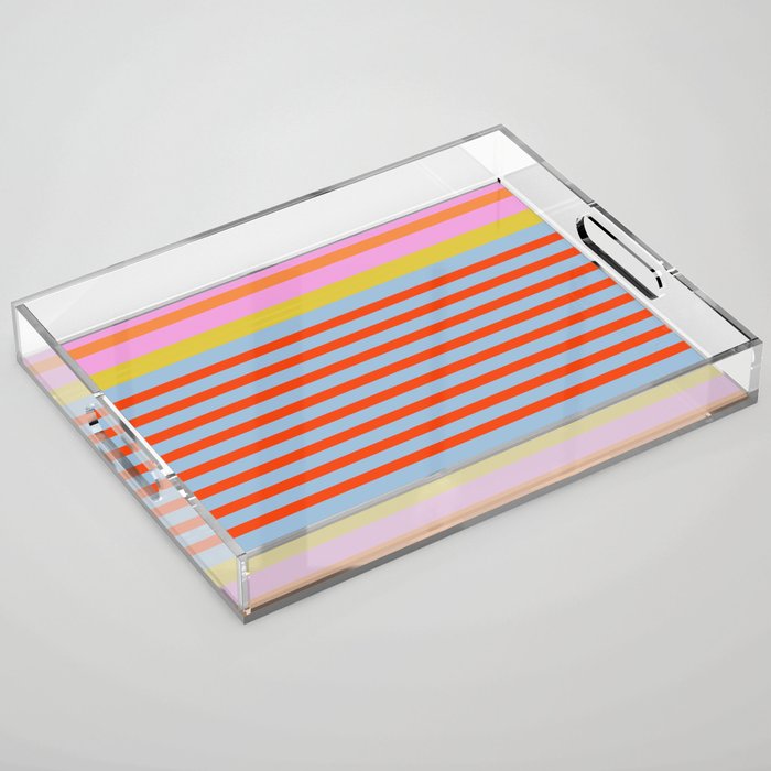 Bold Color Stripes Play Summer Bright Pattern 1 Acrylic Tray Gallery Image 1