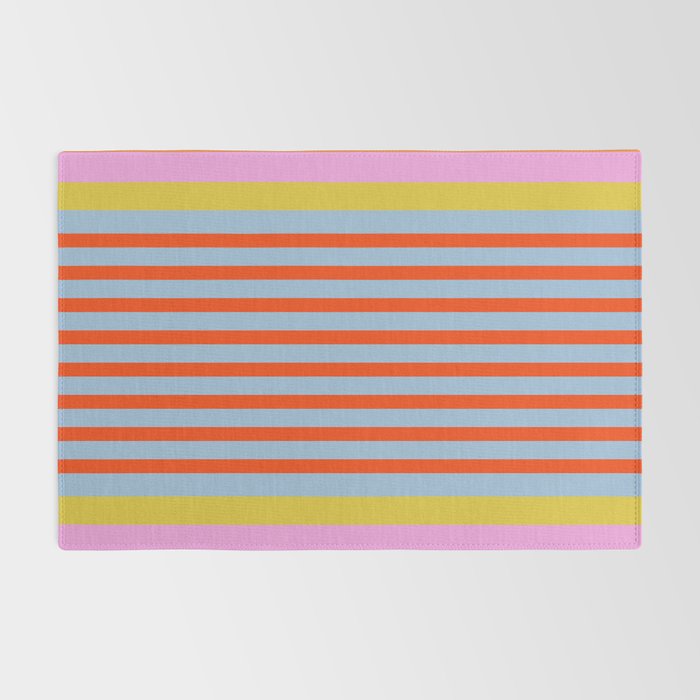 Bold Color Stripes Play Summer Bright Pattern 1 Rug Gallery Image 2