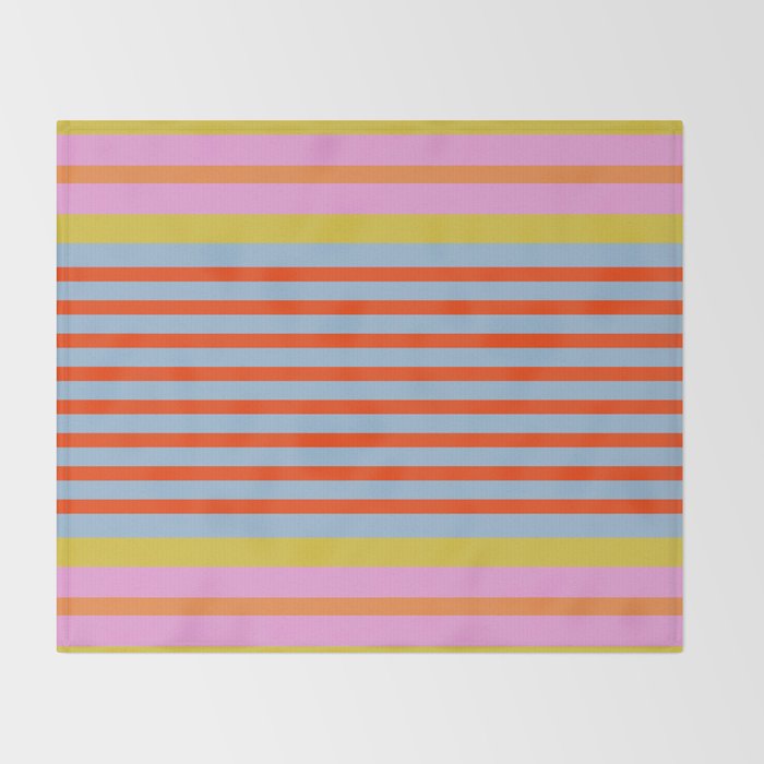 Bold Color Stripes Play Summer Bright Pattern 1 Throw Blanket Gallery Image 2