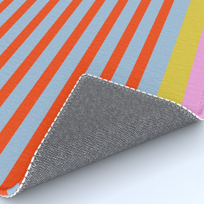 Bold Color Stripes Play Summer Bright Pattern 1 Rug Gallery Image 4