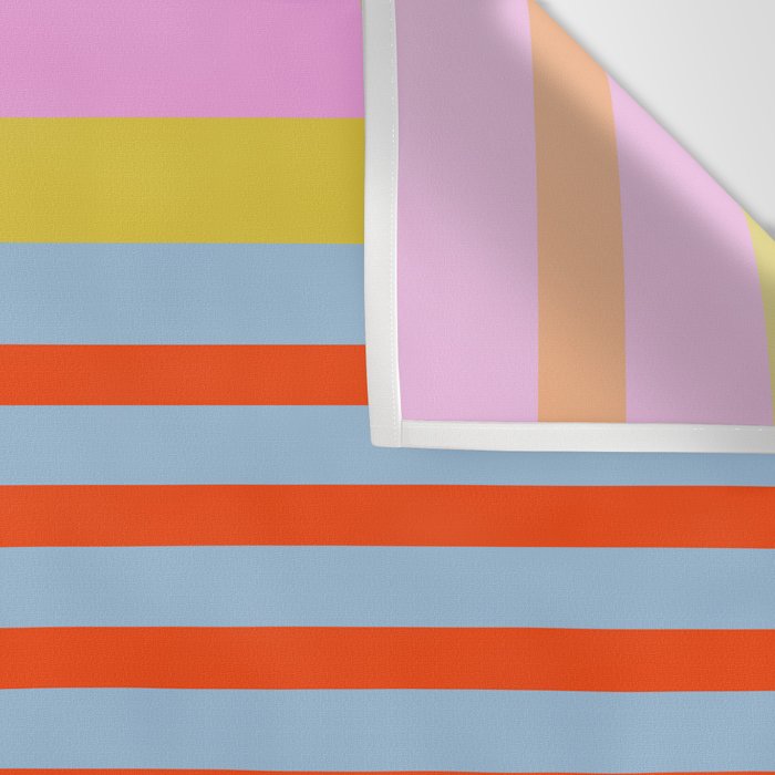 Bold Color Stripes Play Summer Bright Pattern 1 Wall Tapestry Gallery Image 3