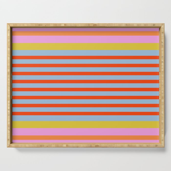 Bold Color Stripes Play Summer Bright Pattern 1 Serving Tray Gallery Image 1