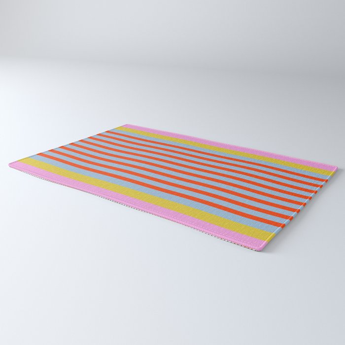Bold Color Stripes Play Summer Bright Pattern 1 Rug Gallery Image 3