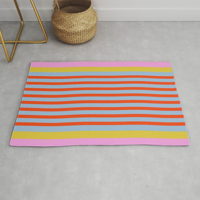 Bold Color Stripes Play Summer Bright Pattern 1 Rug Gallery Image 1