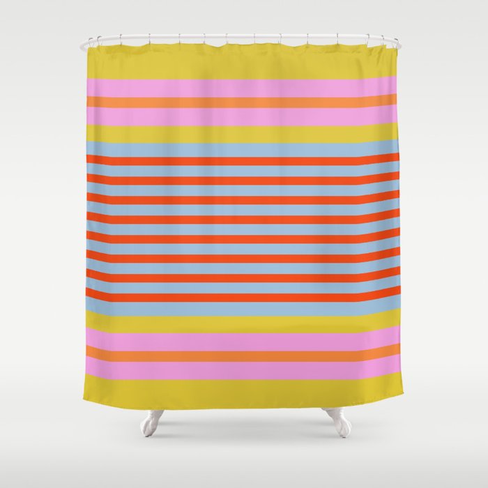Bold Color Stripes Play Summer Bright Pattern 1 Shower Curtain Gallery Image 1