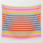 Bold Color Stripes Play Summer Bright Pattern 1 Wall Tapestry Gallery Image 4