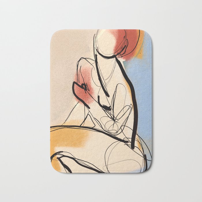 Female Figure Line Art 7 Bath Mat Gallery Image 1