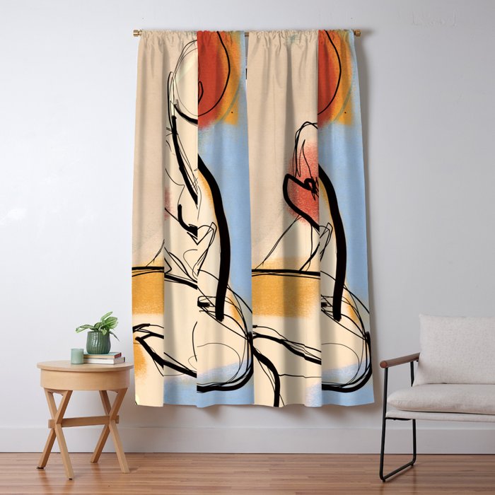 Female Figure Line Art 7 Window Curtain Gallery Image 5