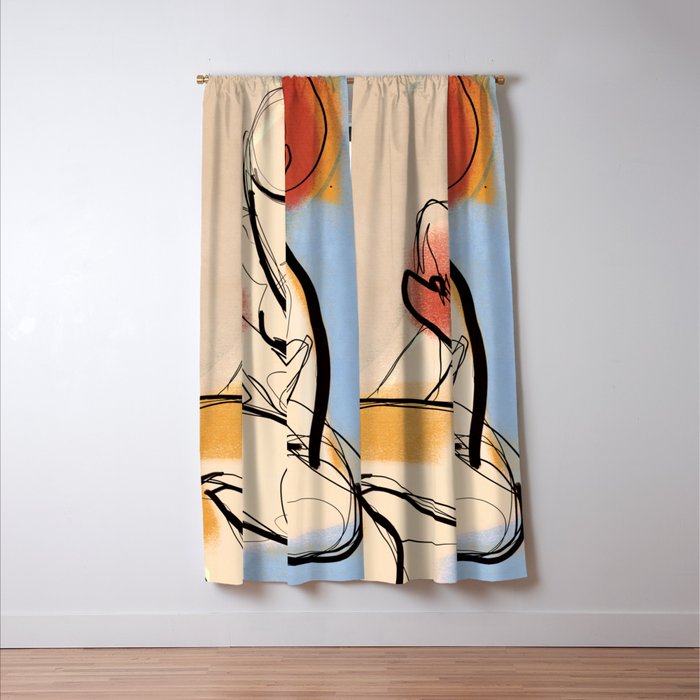 Female Figure Line Art 7 Window Curtain Gallery Image 3