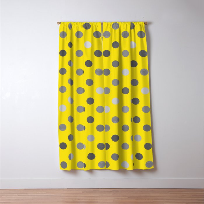 Polka Proton Yellow Window Curtain Gallery Image 3