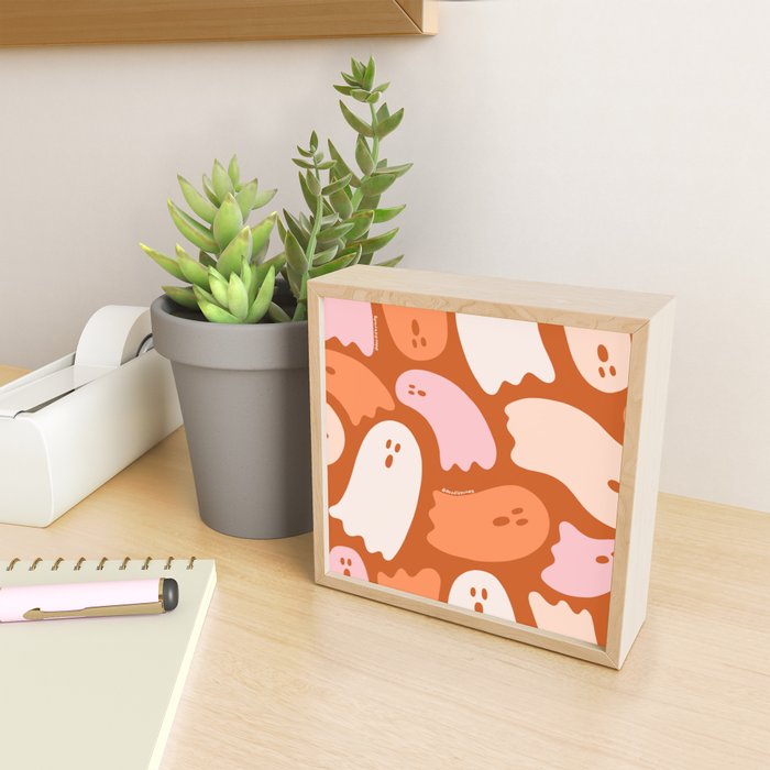 Ghost Print in Orange Mini Art Print Gallery Image 2