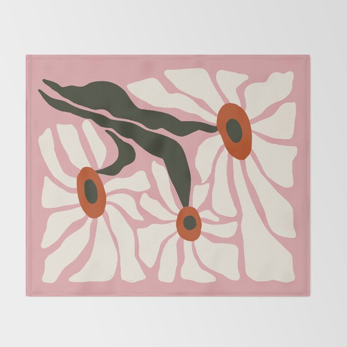 Lazy White Daisies  Throw Blanket Gallery Image 2