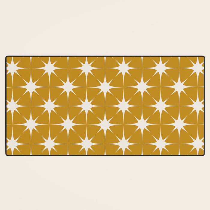 Mustard Yellow Midcentury Modern Atomic Starburst Desk Mat Gallery Image 3