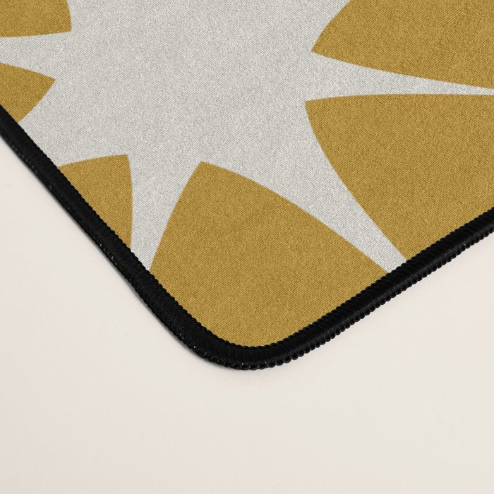 Mustard Yellow Midcentury Modern Atomic Starburst Desk Mat Gallery Image 4