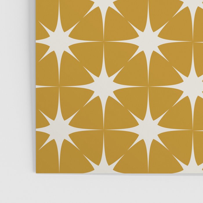 Mustard Yellow Midcentury Modern Atomic Starburst Poster Gallery Image 3