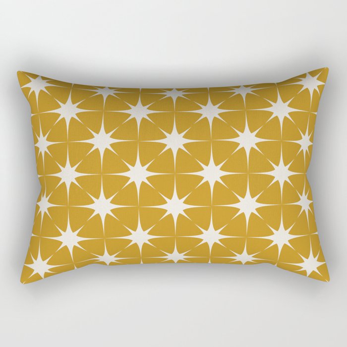 Mustard Yellow Midcentury Modern Atomic Starburst Rectangular Pillow Gallery Image 1