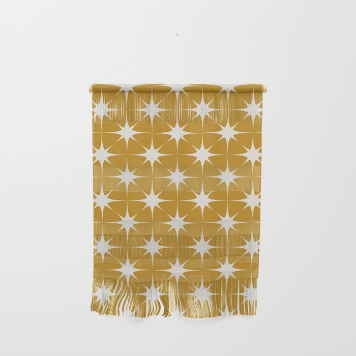 Mustard Yellow Midcentury Modern Atomic Starburst Wall Hanging Gallery Image 1