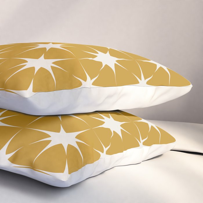 Mustard Yellow Midcentury Modern Atomic Starburst Pillow Sham Gallery Image 3
