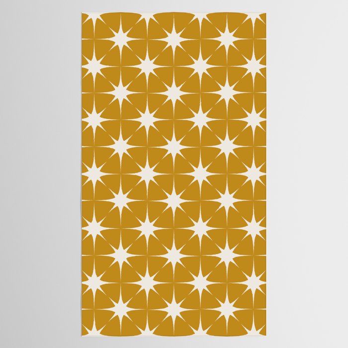 Mustard Yellow Midcentury Modern Atomic Starburst Tablecloth Gallery Image 2