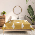Mustard Yellow Midcentury Modern Atomic Starburst Comforter Gallery Image 3