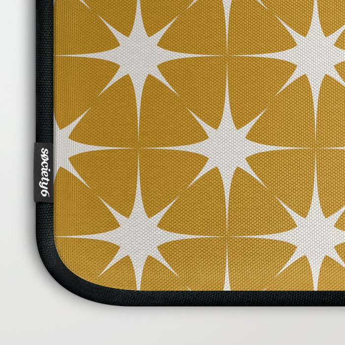 Mustard Yellow Midcentury Modern Atomic Starburst Laptop Sleeve Gallery Image 3
